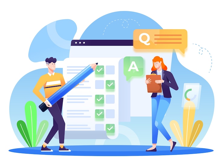 Vector hand drawn questionnaire illustration