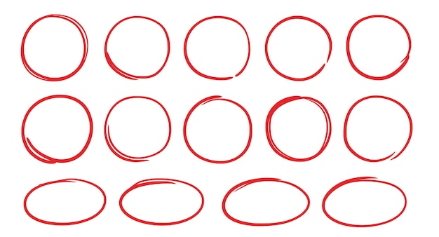 hand drawn red marker round frame hand drawn marker stroke style doodle red circle frame scribble