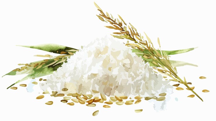 Hand Drawn Underwater Rice Watercolor Illustration