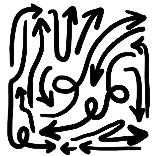 hand drawn vector arrows set on white backgroundvector EPS