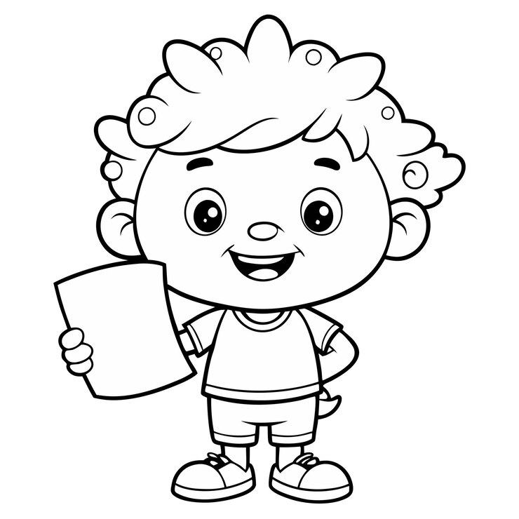 Hand drawn Vector illustration coloring book for kids