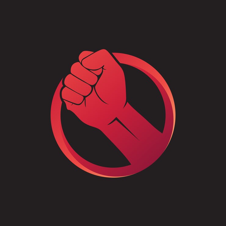 Vector hand fist logo vector