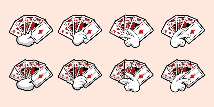 Vector hand holding diamonds card suit design illustration