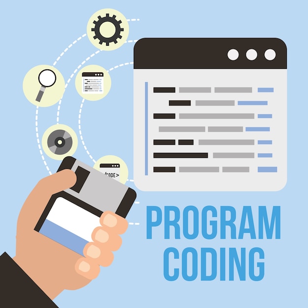 hand holding disk floppy program coding technology