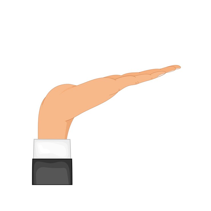 Vector hand in pose. male or female hand in cartoon style.