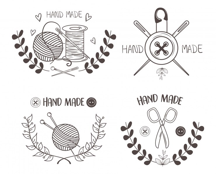 Vector hand made sewing set icons
