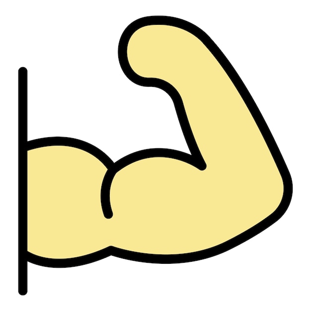 hand muscle icon outline hand muscle vector icon color flat isolated