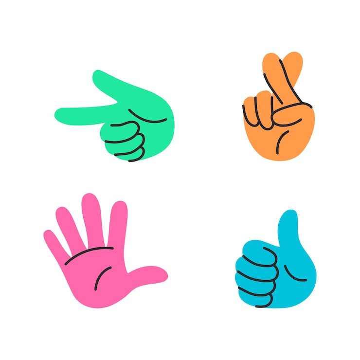 Vector hand sign set vector design