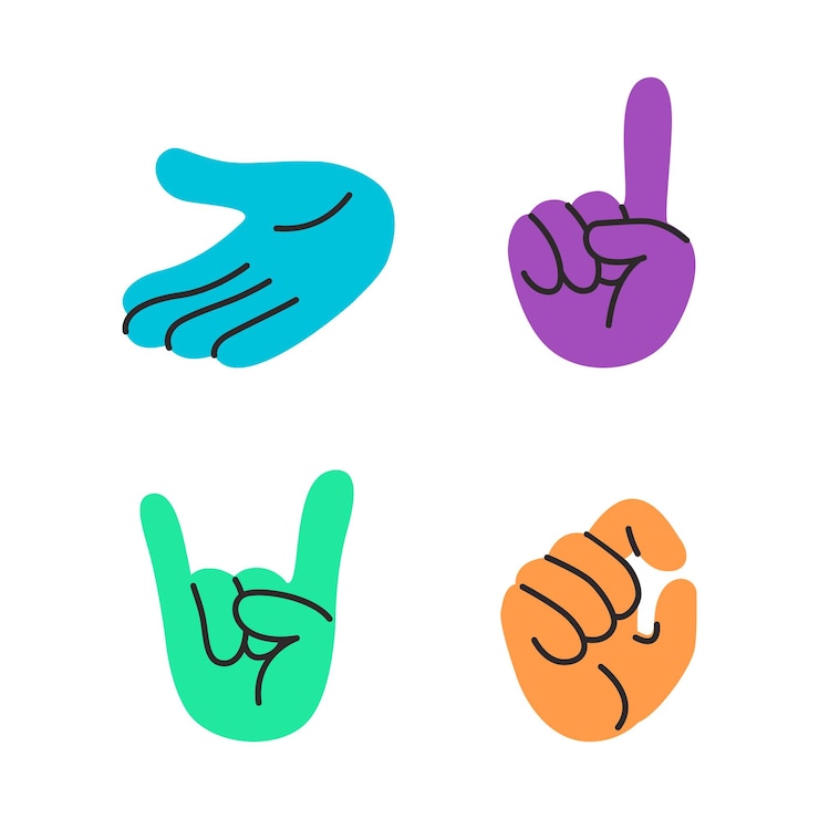 Vector hand sign set vector design