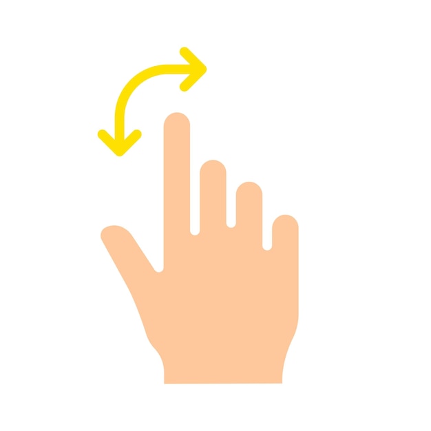 Hand swipes right line icon Controls touchpad tablet phone sensor touchscreen gadgets Vector color icon on a white background for business and advertising