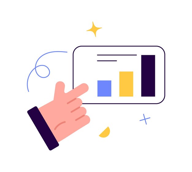 hand with statistic data analytic concept