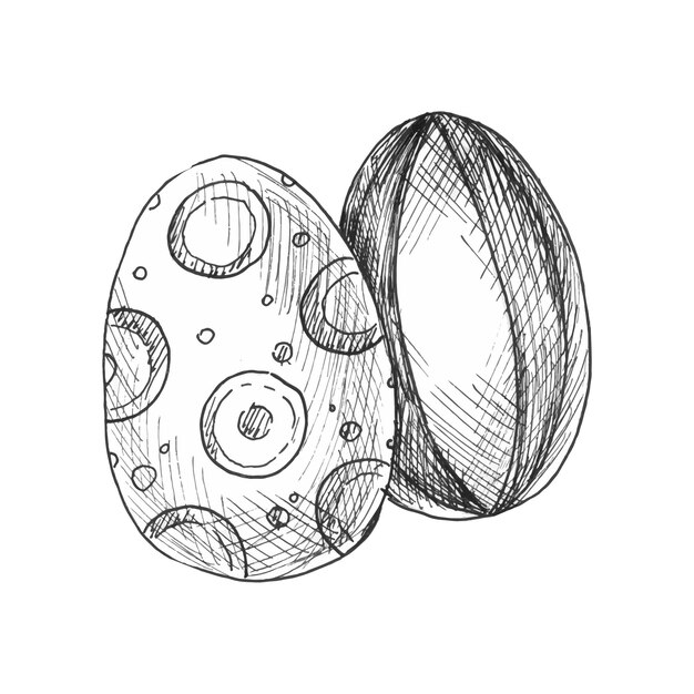 handdrawn chicken eggs with patterns and paintings vector easter illustration in graphic