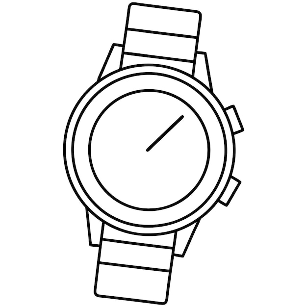Handdrawn childrens cartoon vector image with a flat watch symbol A Single Item
