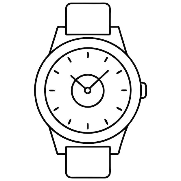 handdrawn childrens cartoon vector image with a flat watch symbol a single item