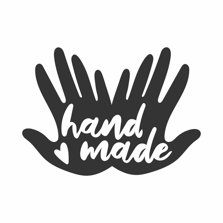 Vector handmade badges logo and labels elements retro symbols for handcrafted shop hand made product package vector black emblem illustration