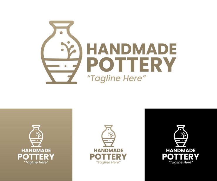 Vector handmade pottery logo