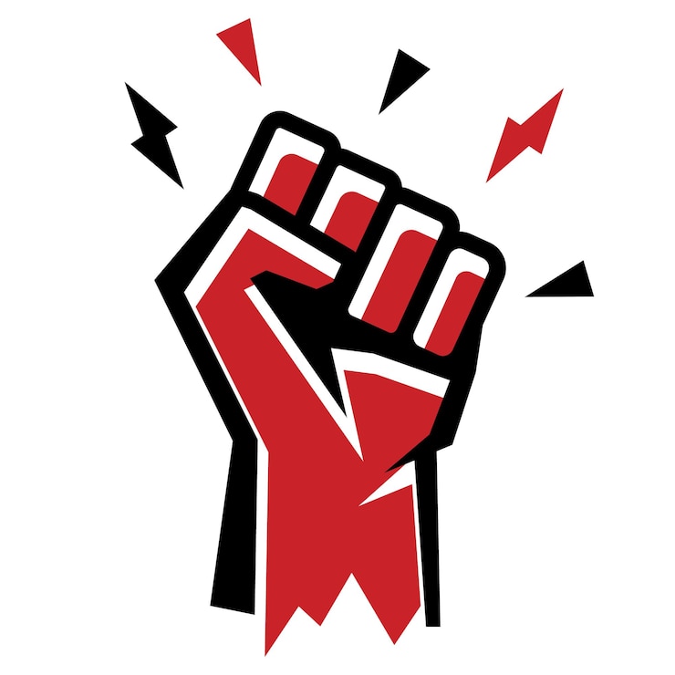 Vector hands clenched power strength icon fist sign vector illustration eps 10