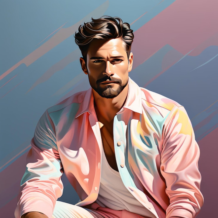 Vector handsome man portrait in watercolor style handsome man portrait in watercolor style