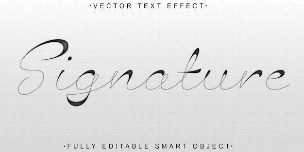 handwritten script signature vector fully editable smart object text effect