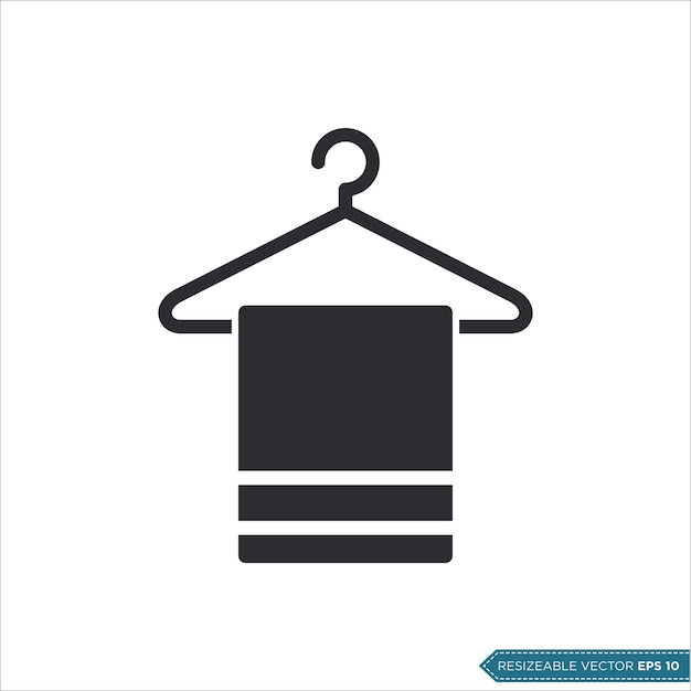 Hanger and Towel Icon Vector Template