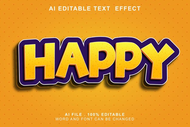 Happy 3d Text Effect