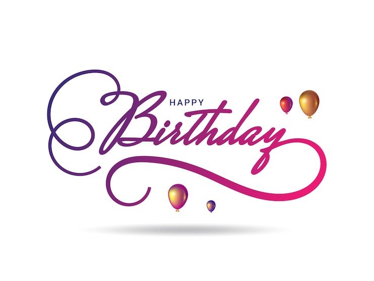 Vector happy birthday celebration greeting with english calligraphy