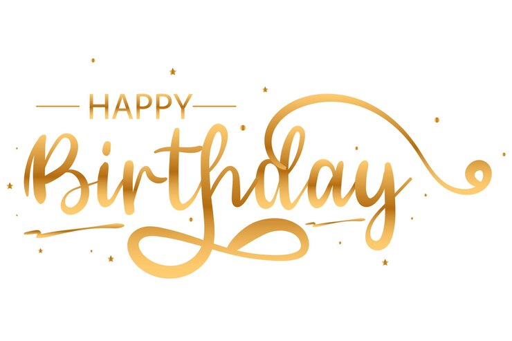 Vector happy birthday golden text with balloons