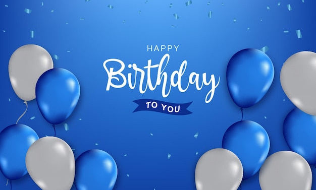 Happy birthday vector template banner or gretting background