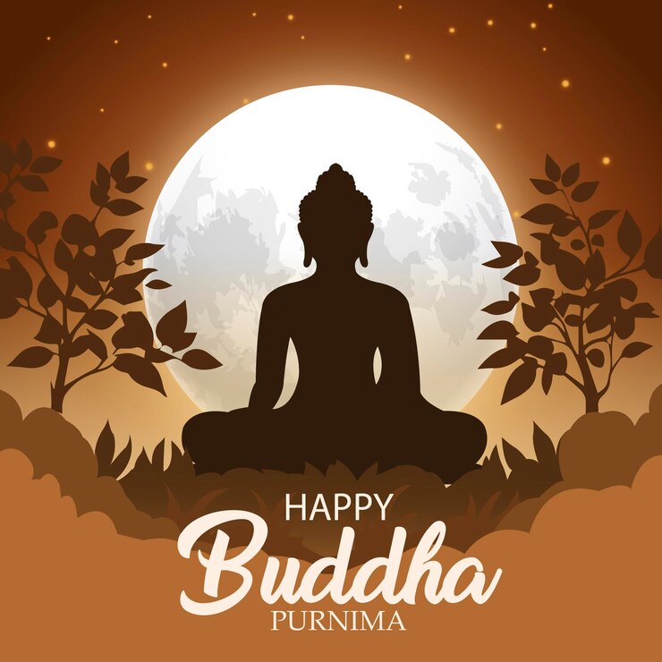 Happy Buddha Purnima and Happy Vesak Day Template
