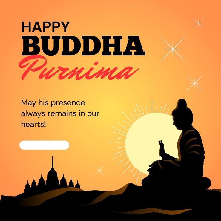 Vector happy buddha purnima celebrating enlightenment