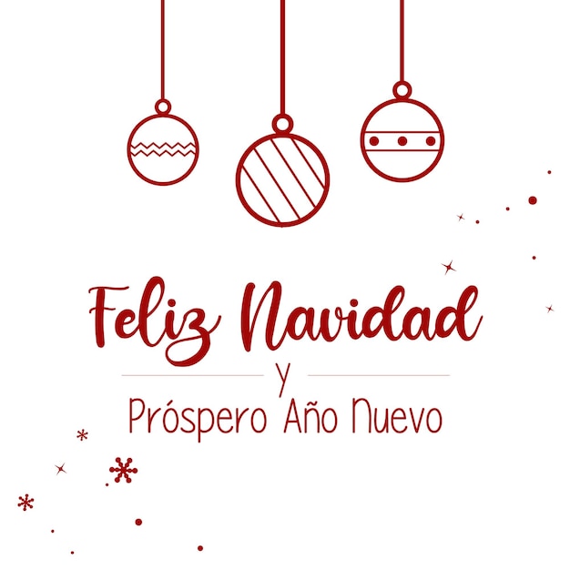 Happy christmas card vector Feliz Navidad