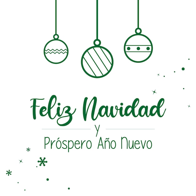 Happy christmas card vector Feliz Navidad