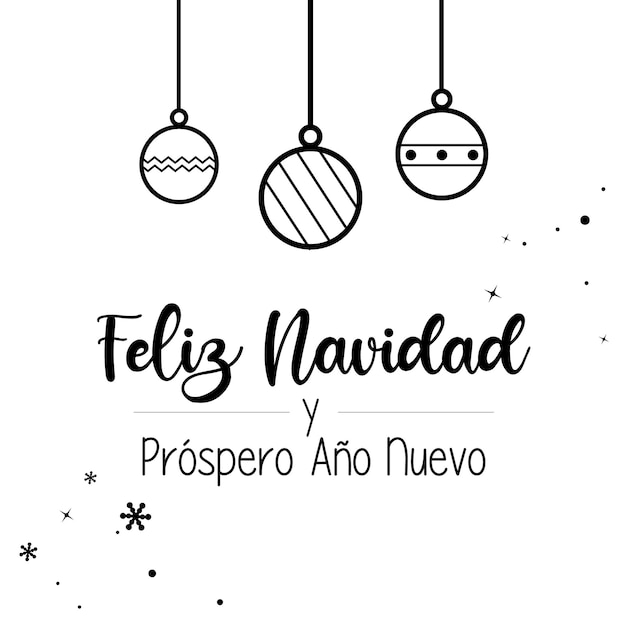 Happy christmas card vector Feliz Navidad
