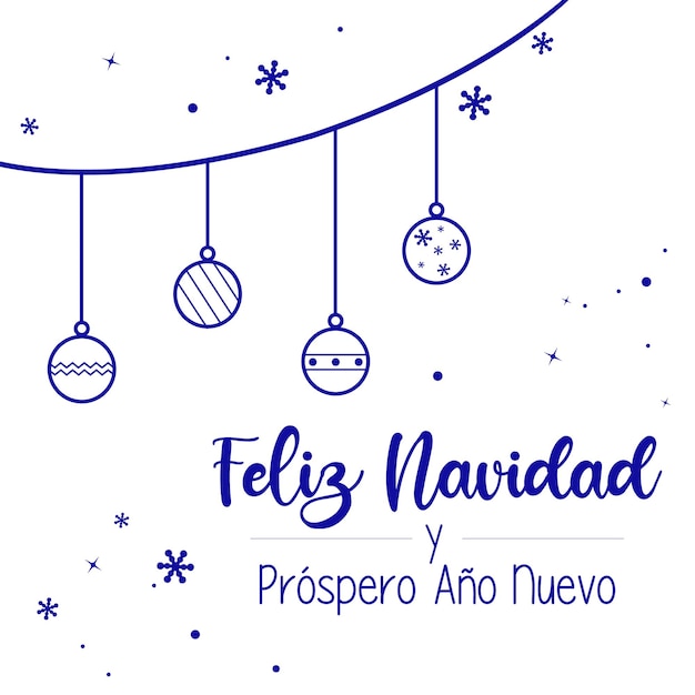 Happy christmas card vector Feliz Navidad