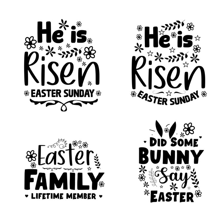 Vector happy easter lettering typography design