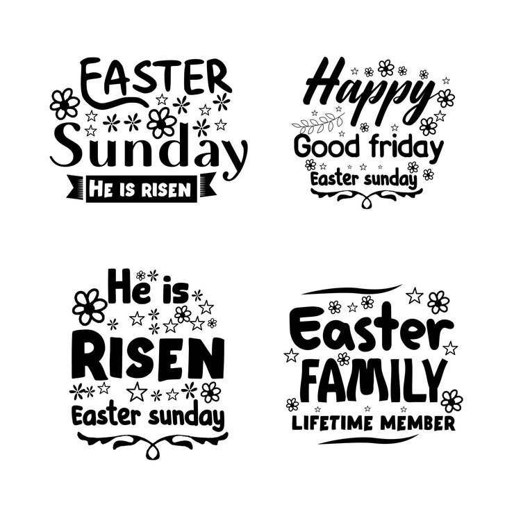 Vector happy easter lettering typography design