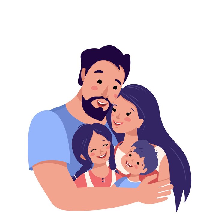 Happy family together