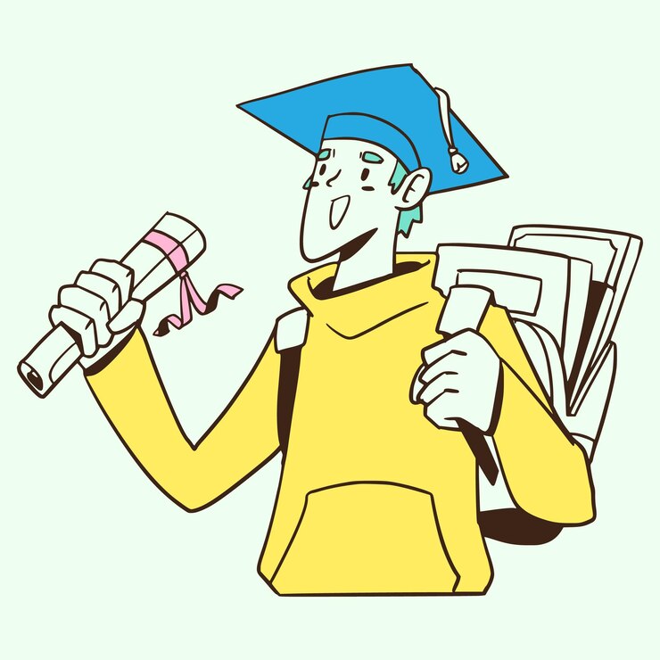 Vector happy graduate