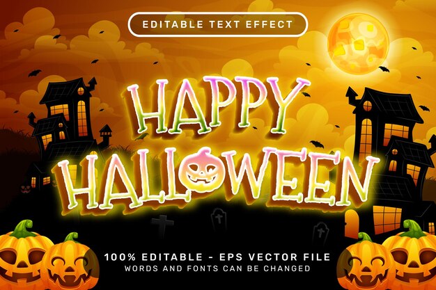 happy halloween text effect and editable text effect with halloween background