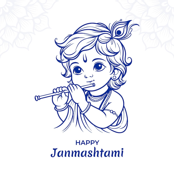 Vector happy janmashtami hindu festival social media post vector design