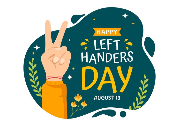 Vector happy lefthanders day celebration illustration with raise awareness of pride in being left handed