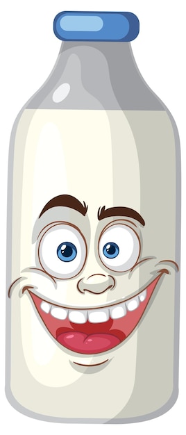 Happy Milk Bottle Character