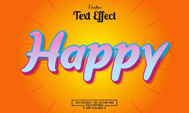happy modern editable text effect design
