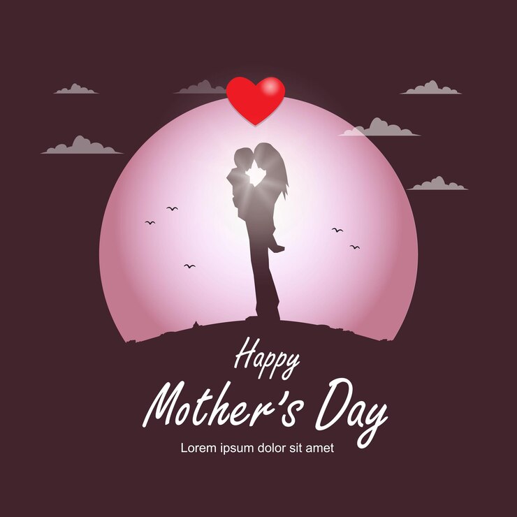 Vector happy mother's day design in pink circle