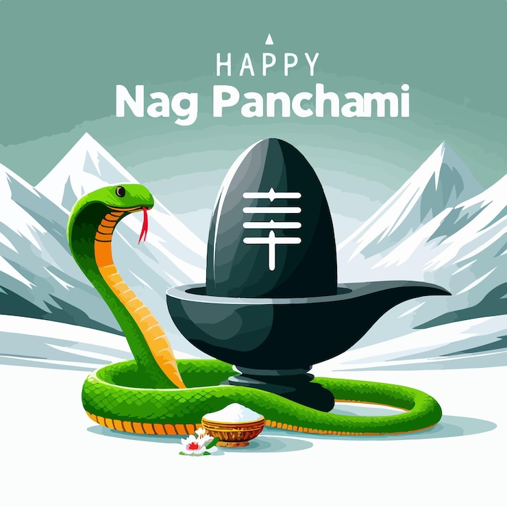 Vector happy nag panchami celebration background illustration of indian hindu religious festival