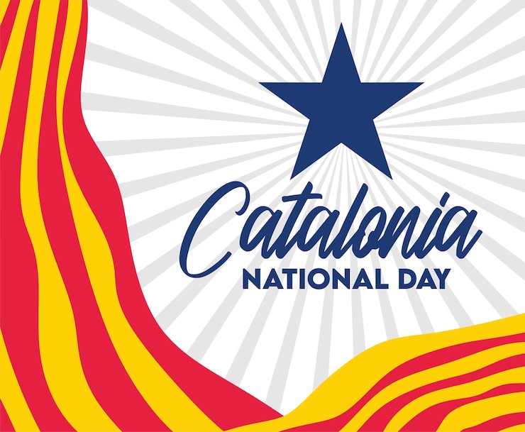 Vector happy national day of catalonia spain to all catalan people