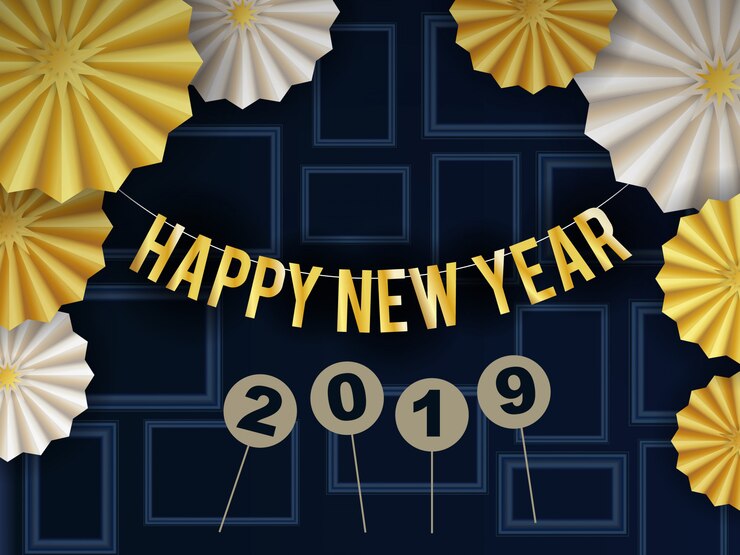 Vector happy new year 2019 background design 