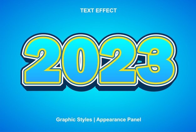 happy new year 2023 text effect with graphic style and editable