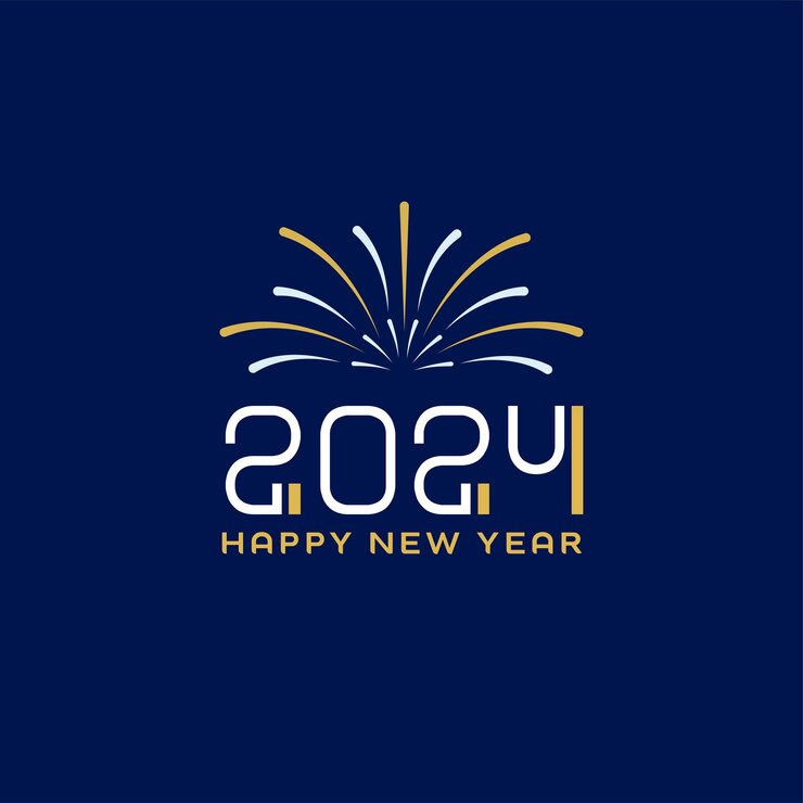 Vector happy new year 2024 banner design logo design idea with creative modern style vector art 2024
