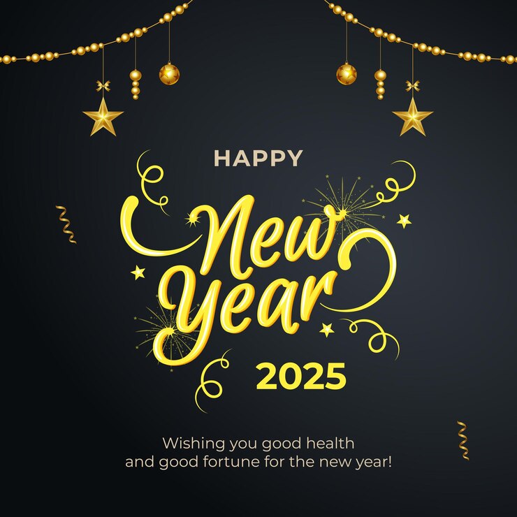 Vector happy new year 2025 banner design template